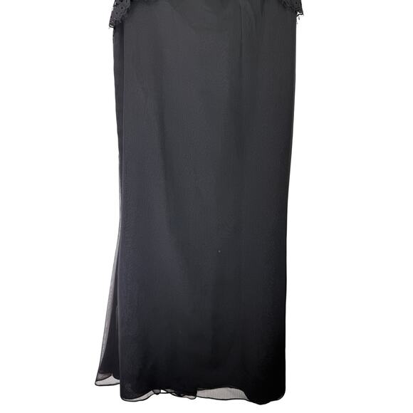 Alvina Valenta Maids Black Strapless Lace Chiffon Gown Sexy Maxi Dress Size 12 - Picture 3 of 8